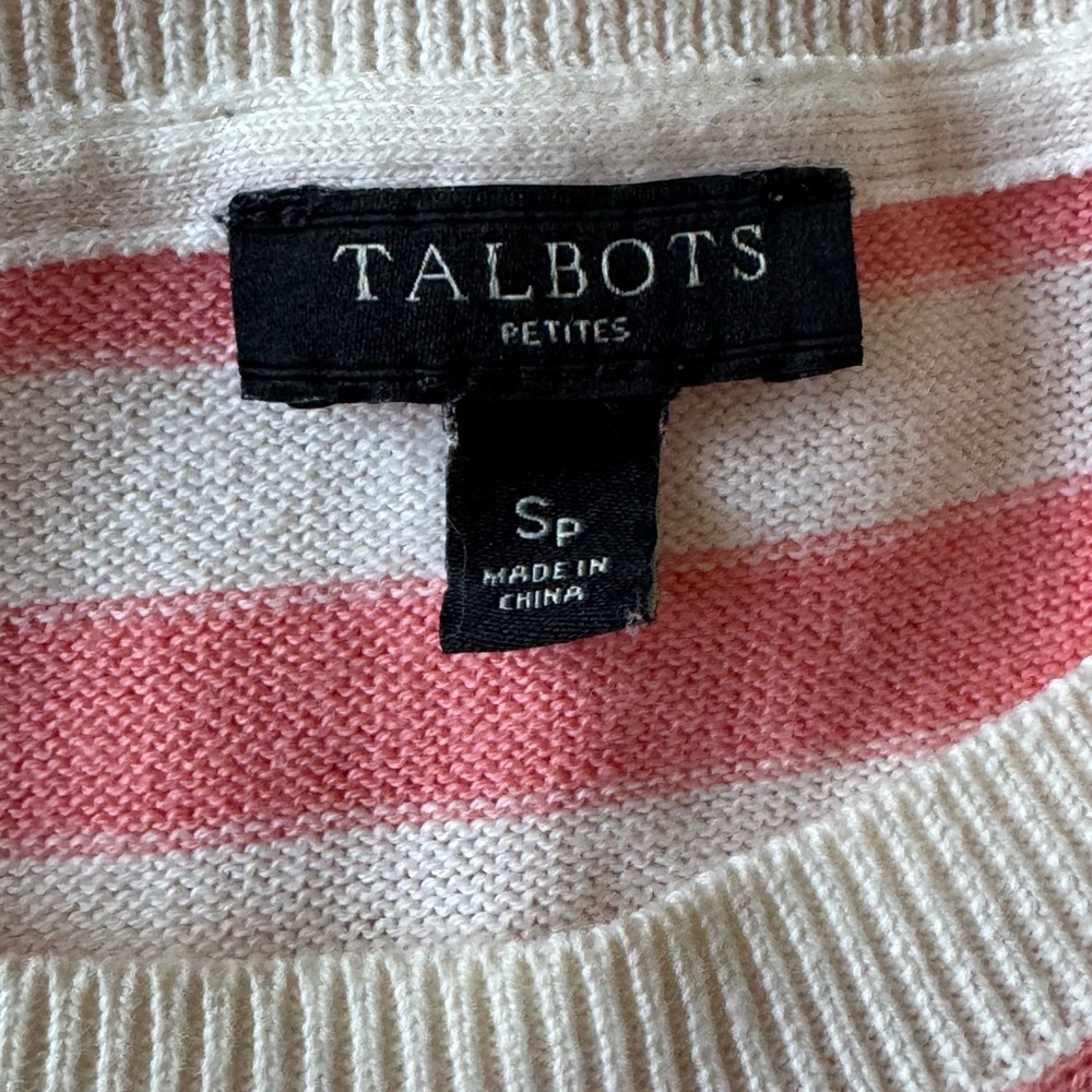 🔻$10 Talbots Striped Cotton Sweater - Picture 4 of 5